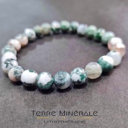 Bracelet Agate Arbre AB Boule 8mm