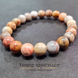 Bracelet Agate Crazy Lace AB Boule 8mm