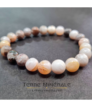 Bracelet Agate Plume B Boule 8mm – BIJOUX FANTAISIE CELLULE 63