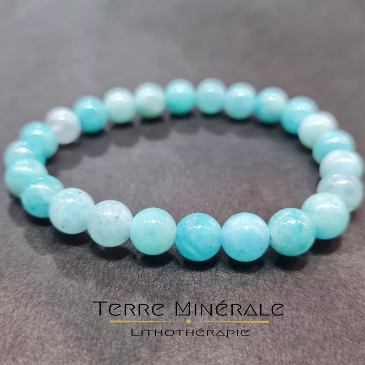 Bracelet Amazonite Pérou A Boule 8mm
