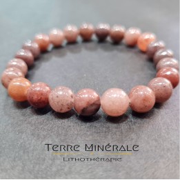 Bracelet Aventurine Rouge AB Brésil Boule 8mm