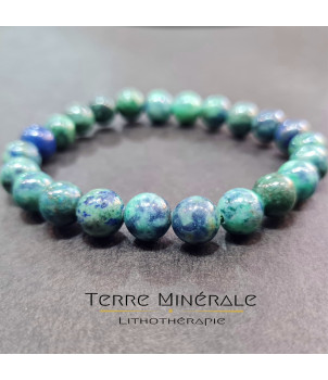 Bracelet Azurite Malachite Stabilisée et Traitée AB Boule 08mm – BIJOUX FANTAISIE GRISY-SUR-SEINE 77