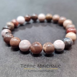 Bracelet Bois Fossile A Boule 8mm