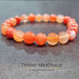 Bracelet Cornaline A Boule 8 mm