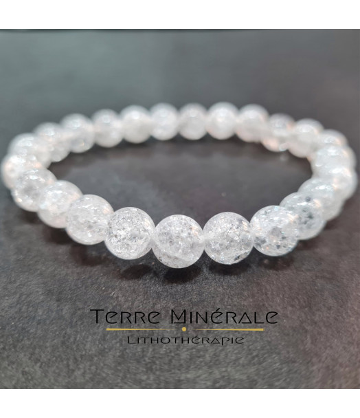 Bracelet Cristal De Roche Crack A Boule 8 mm