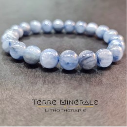 Bracelet Cyanite Bleue Naturelle A Boule 7.5-8.5 mm