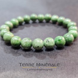 Bracelet Diopside Vert A Boule 8 - 9 mm