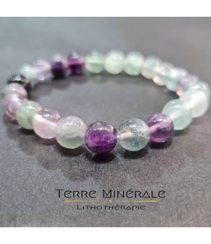 Bracelet Fluorine Multicolore AB Boule 8 mm – BIJOUX FANTAISIE GRISY-LES-PLATRES 95