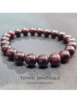 Bracelet Grenat Rouge Almandin AA Boule 8 mm