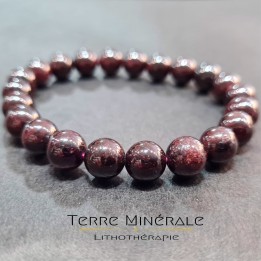 Bracelet Grenat Rouge Almandin AA Boule 8 mm