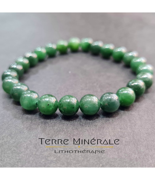 Bracelet Jade Nephrite AA+ Boule 8 mm Bracelet Jade Nephrite AA+ Boule 8 mm