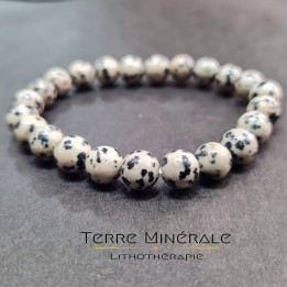 Bracelet Jaspe Dalmatien AB Boule 8 mm