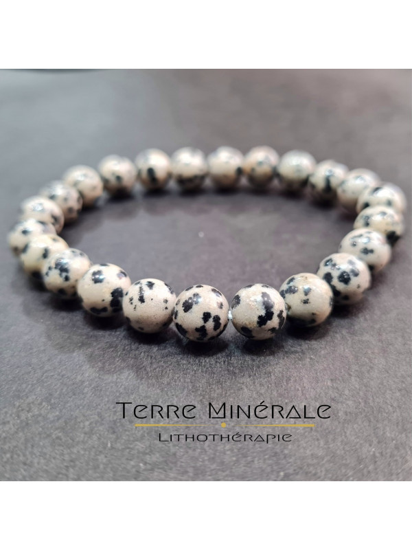 Bracelet Jaspe Dalmatien AB Boule 8 mm