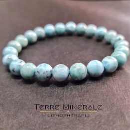 Bracelet Larimar A Boule 7,5 - 8,5 mm