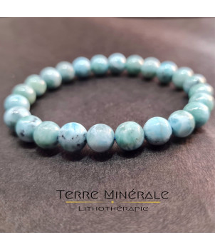 Bracelet Larimar A Boule 7,5 - 8,5 mm