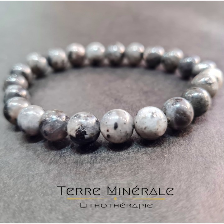 Bracelet Larvikite AB Boule 8 mm