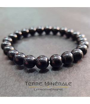 Bracelet Obsidienne Noire A Boule 8 mm – BIJOUX FANTAISIE RANCÉ 01