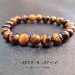 Bracelet Oeil De Tigre AA Boule 8 mm