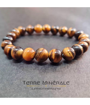 Bracelet Oeil De Tigre AA Boule 8 mm – BIJOUX FANTAISIE PARIS 15