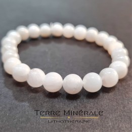 Bracelet Pierre De Lune Beige A Boule 8 mm