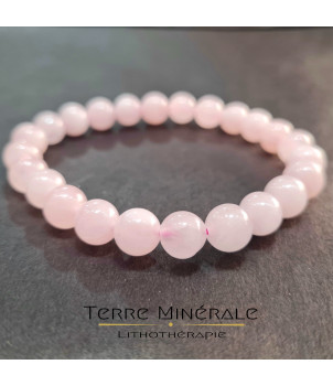 Bracelet Quartz Rose A Boule 8 mm – BIJOUX FANTAISIE BAIX 07
