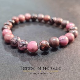 Bracelet Rhodonite Madagascar AB Boule 8 mm