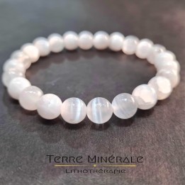 Bracelet Selenite AA Boule 8 mm