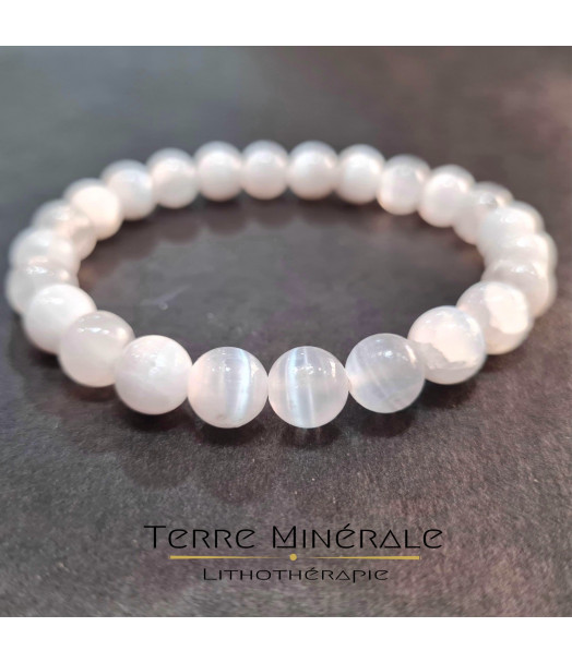 Bracelet Selenite AA Boule 8 mm