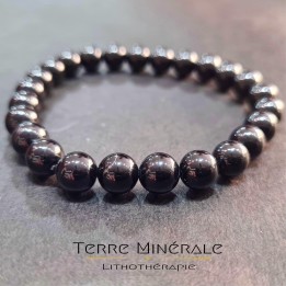 Bracelet Spinelle Noire A Boule 8 mm