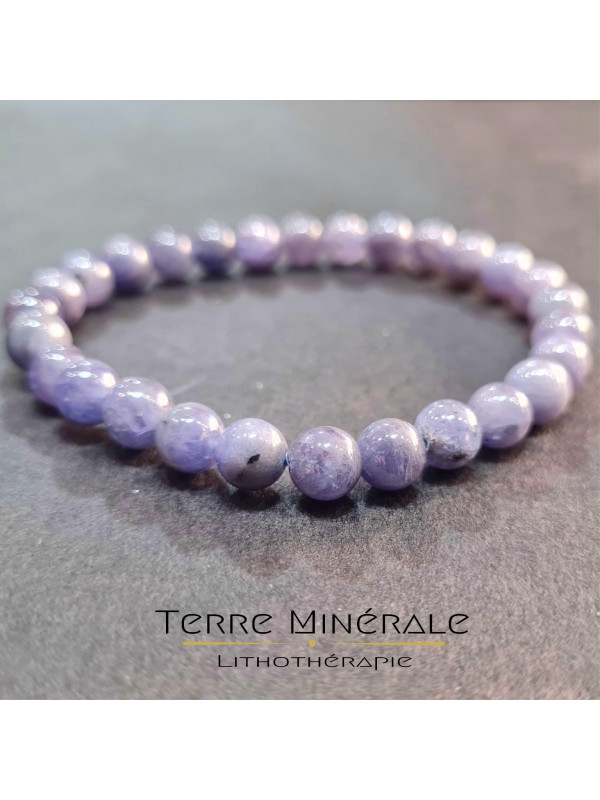 Bracelet Tanzanite Bleue A Boule 7 - 8 mm