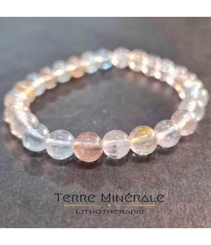 Bracelet Topaze Multicolore AA+ Boule 7 - 8 mm – BIJOUX FANTAISIE ROSIÈRES 43