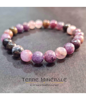 Bracelet Tourmaline Multicolore A Boule 8 mm – BIJOUX FANTAISIE ROSIÈRES 43