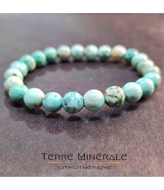 Bracelet Turquoise Du Pérou A Boule 8 mm