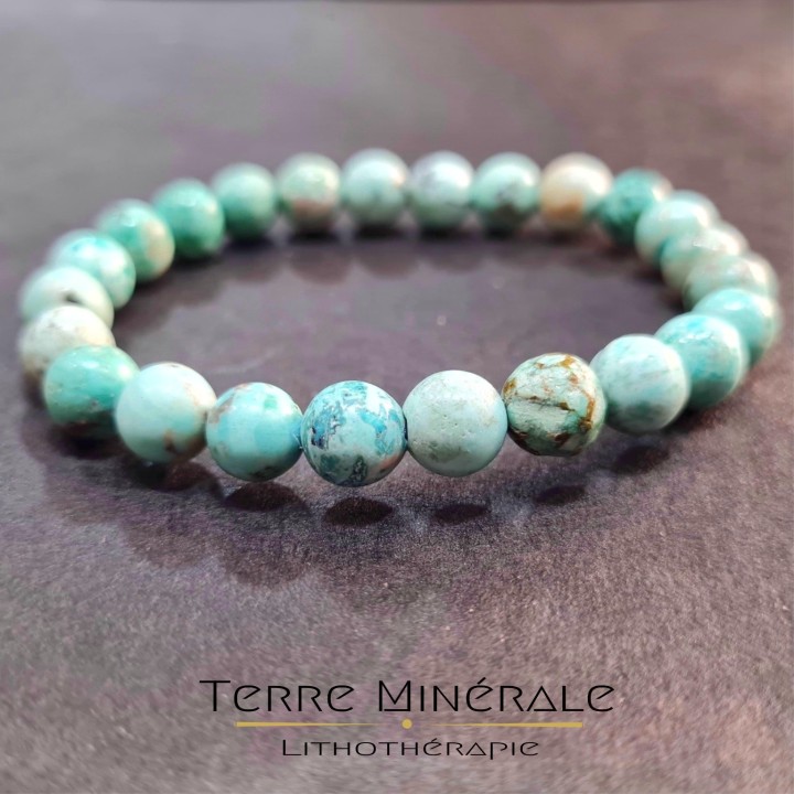 Bracelet Turquoise Du Pérou A Boule 8 mm
