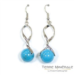 Boucles d'oreilles Howlite Turquoise
