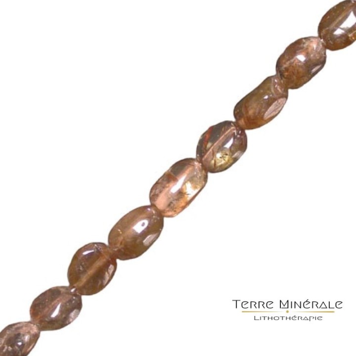 Collier Andalousite grains 4 - 5mm fermoir argent 0.925
