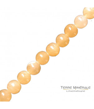 Collier Calcite orange dépolie Boule 6 mn – BIJOUX FANTAISIE ROSIÈRES 07