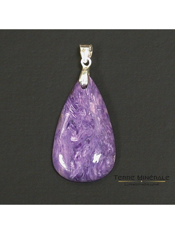 Pendentif Charoite Argent 0.925 rhodié