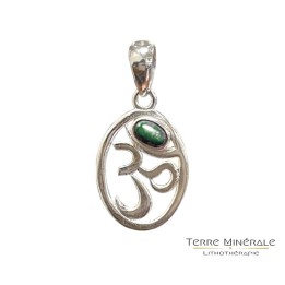 Pendentif OM Emeraude Argent 0.925