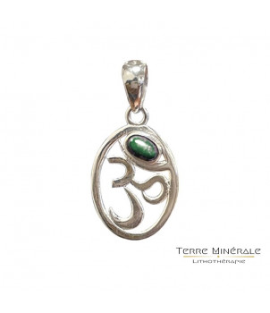 Pendentif OM Emeraude Argent 0.925 – BIJOUX FANTAISIE LE GRAND-LEMPS 38
