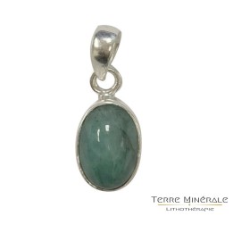 Pendentifs Emeraude ovale argent 0.925