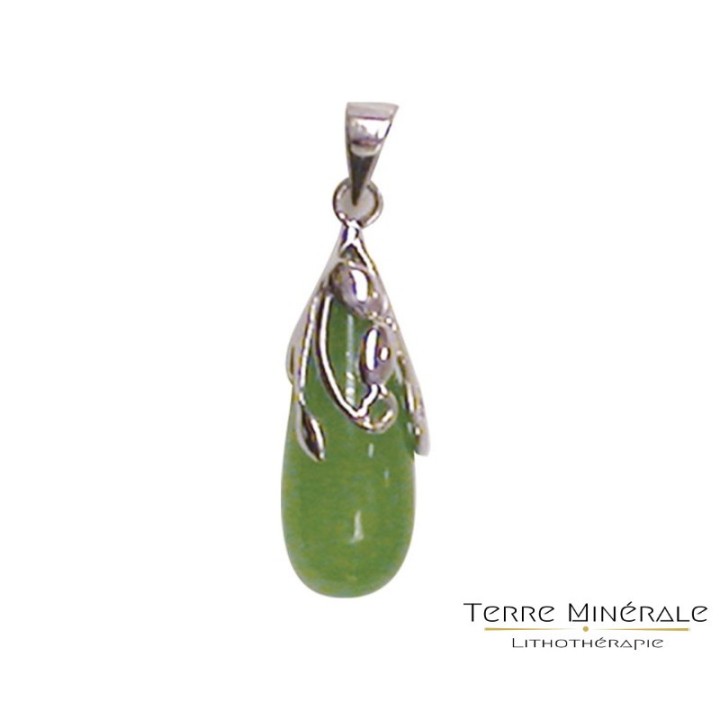Pendentif Jade teinté Argent 0.925