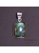 Pendentif carré Labradorite Argent 0.925 Rhodié