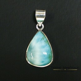 Pendentif Larimar goutte Argent 0.925 Rhodié