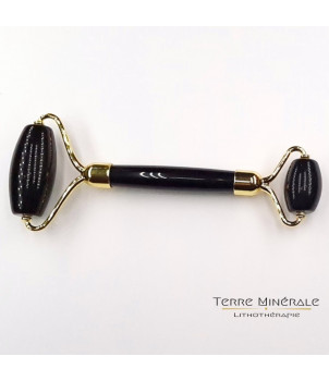 Rouleau De Massage Obsidienne Noire A (2 têtes) – BIJOUX FANTAISIE PARIS 1