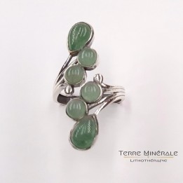 Bague Aventurine Verte A Réglable Argent 925
