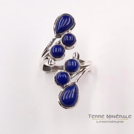 Bague réglable Lapis Lazuli AA Argent 925
