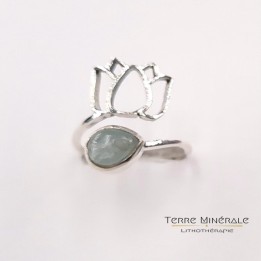 Bague réglable Aigue Marine AA Argent 925 - REF 02