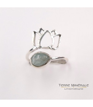 Bague réglable Aigue Marine AA Argent 925 - REF 02 – BIJOUX FANTAISIE LACHAMP-RAPHAËL 07