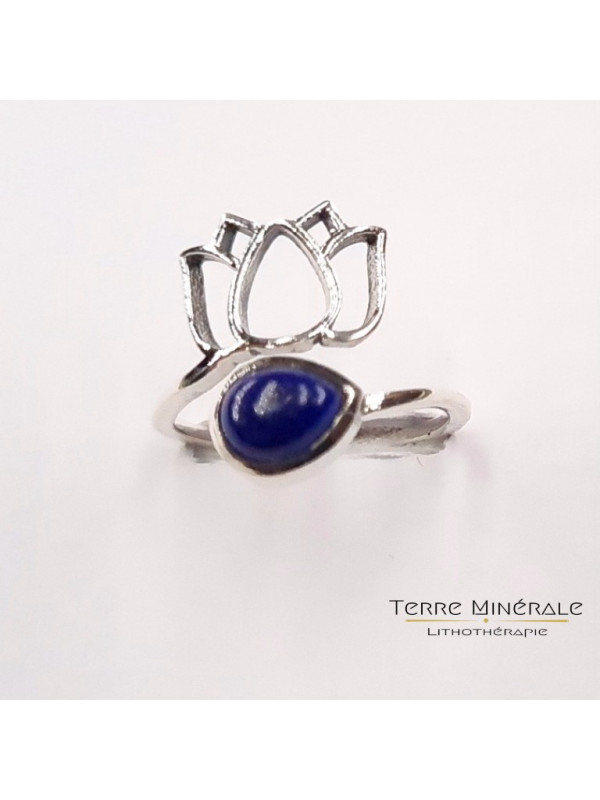 Bague réglable Lapis Lazuli AA Argent 925 - REF 02